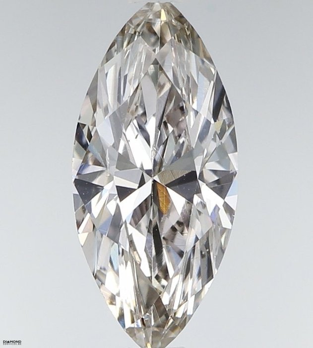 1 pcs 鑽石 - 0.76 ct - 欖尖形 - J(極微黃、從正面看是亮白色) - SI1