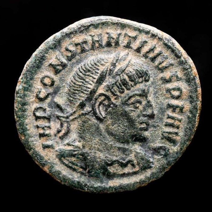 罗马帝国. 君士坦丁一世 （公元306-337）. Follis Rome, A.D. 314. SOLI INV-I-CTO COMITI  (没有保留价)