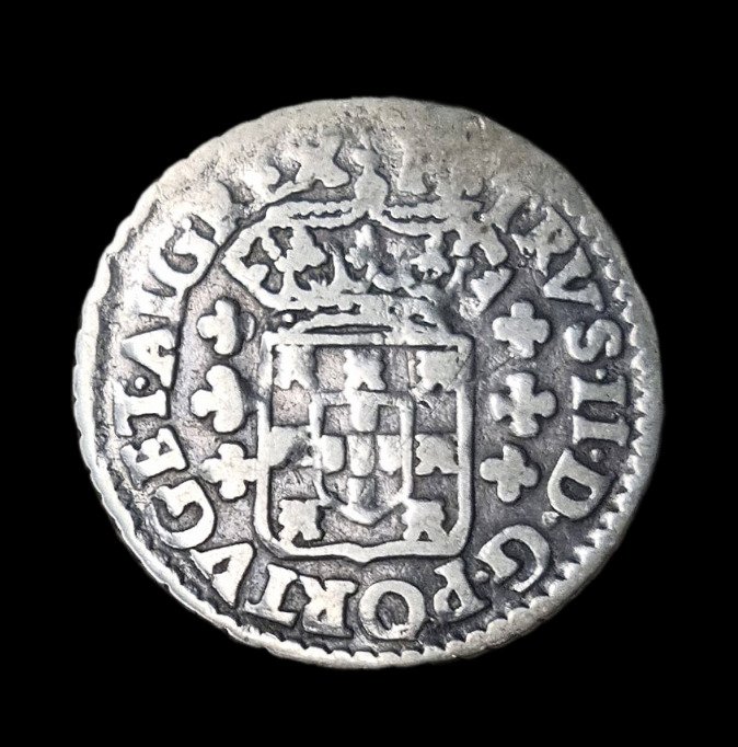 Portugali. D. Pedro II (1683-1706). 3 Vinténs (60 Réis) - Lisboa - •D•G•PORTVGET• - Legenda Contínua  (Ei pohjahintaa)