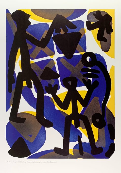 A.R. Penck - Vergleich I - Offsetlithographie Artprint - 70 x 50 cm - Δεκαετία του 1990
