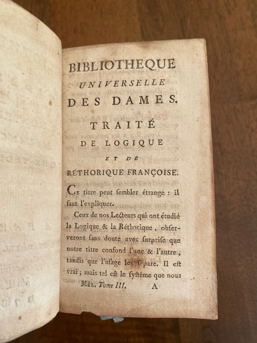 Traité de Logique et de Rhétorique française - 1787