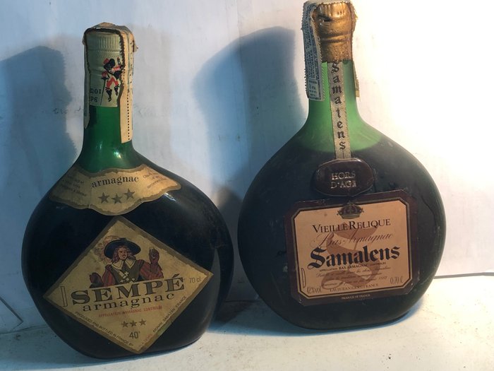 Samalens, Sempé - 3 Star + Vieille Relique Hors d'Âge  - b. Anni ‘70, Anni ‘80 - 70cl - 2 bottiglie