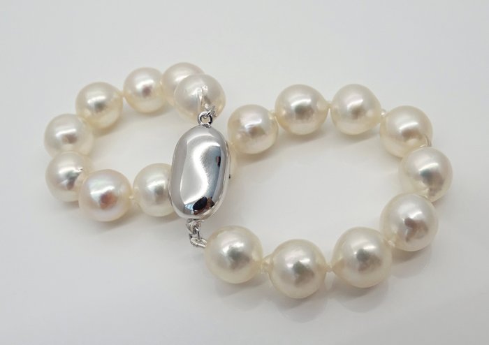 Zonder Minimumprijs - Akoya Pearls, 8.5 -9 mm - Armband Zilver 