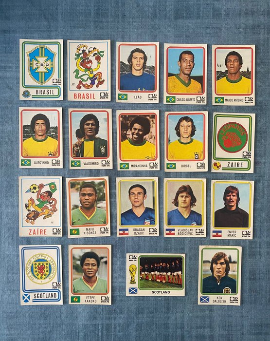 Panini - WC München 74, All different - Including 3 emblems - 19 Loose stickers
