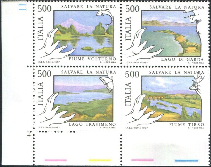Italia 1992 - Luonnonsuojelu, sarja osittaisella rei'ityksellä. Harvinainen lajike