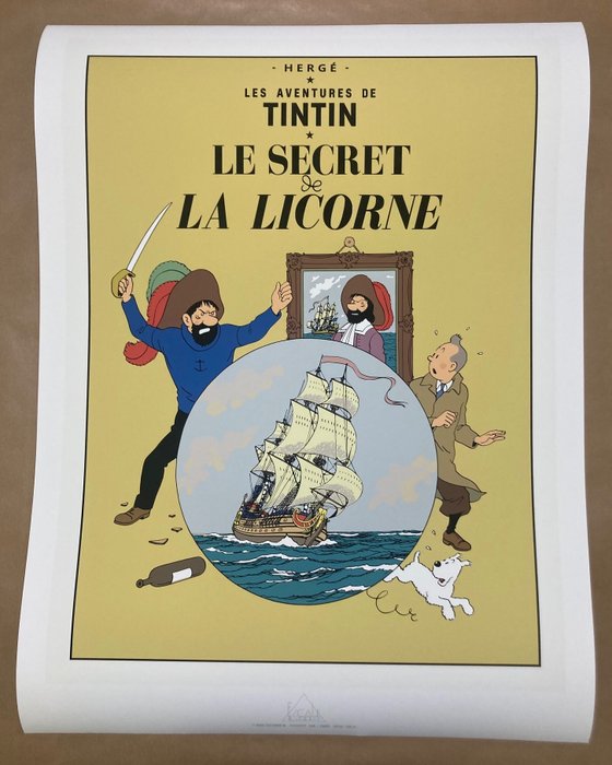 Tintin - Le secret de la Licorne - 1 Zwischenstopp-Lithographie - 1985