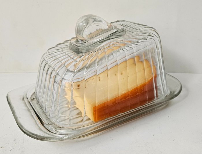 Leerdam - Art Deco Kaasstolp - Butter dish - Glass
