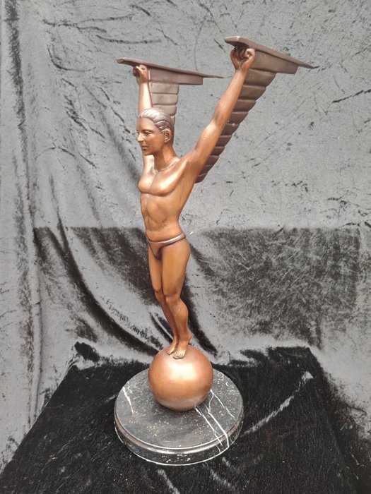 Statue, Icarus - 50 cm - Bronze (patiniert)