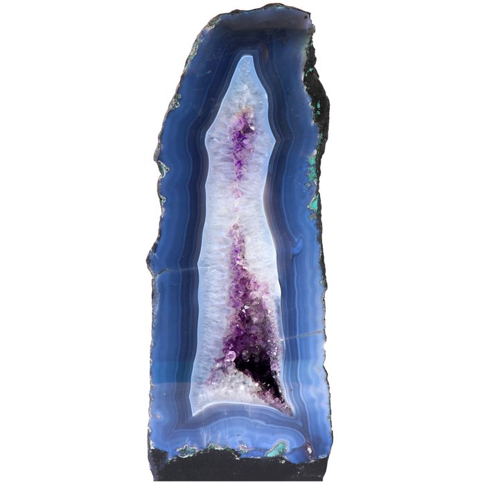 AA 品質 - 藍瑪瑙和紫水晶 - 44x15x15 cm - 晶洞- 11 kg