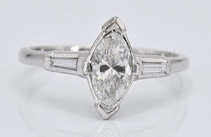 Ingen mindstepris - Ring - 14 karat Hvidguld -  0.94ct. tw. Diamant  (Natur)