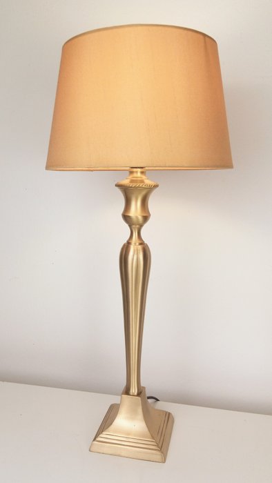 Light Makers - Tischlampe - 50 cm - High-End-Lampe - Leinen, Metall, Vergoldet