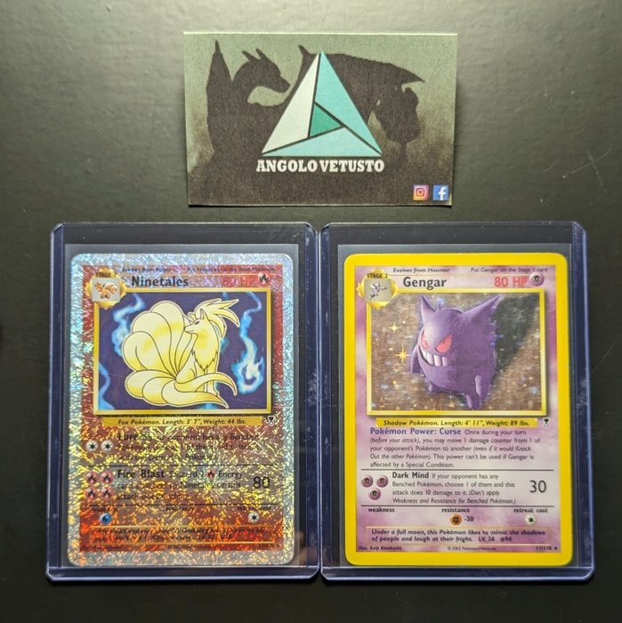 Pokémon - 2 Card - Pokémon Vintage - Set Legendry Collection ENG 2002 Holo Rare and Reverse - Ninetales, Gengar