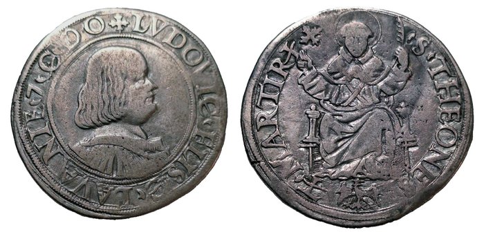 Italia, Italia, Messerano. Ludovico II Fieschi (1528-1532). Testone