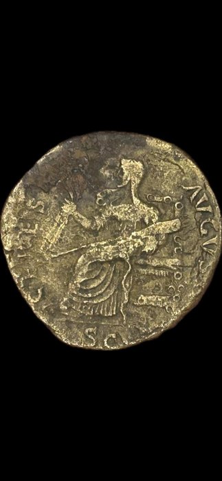 罗马帝国. 克劳迪斯 （公元 41-54）. Dupondius Rome, AD 42-43 - Ceres  (没有保留价)