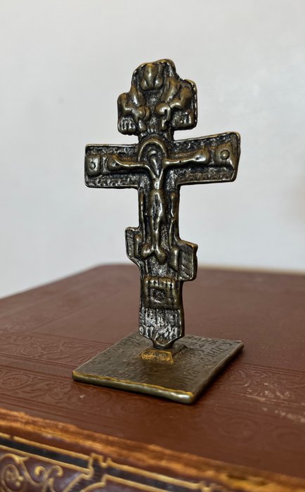 耶穌受難十字架像 - 正統金屬麵包印章 - 1800-1850