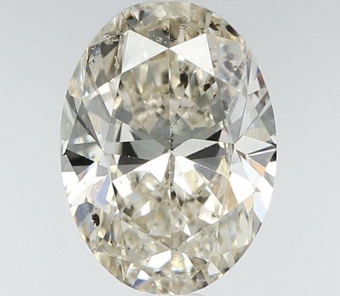 1 pcs 鑽石 - 0.91 ct - 橢圓形 - K(輕微黃色、從正面看是亮白的) - SI2