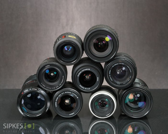 Canon, Minolta, Nikon, Panasonic, Pentax, Sigma 9 Objectieven - Zie omschrijving (Parts) Kamera-objektiv