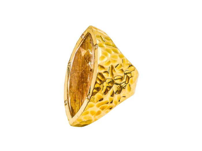 Δαχτυλίδι Κίτρινο χρυσό Χαλαζίας 