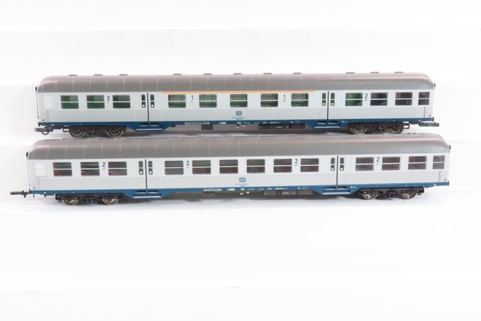 Roco H0 - Uit set 64175 - 模型客運火車 (2) - 2輛4軸特快列車客車“Sliberlingen”，二等座， - DB