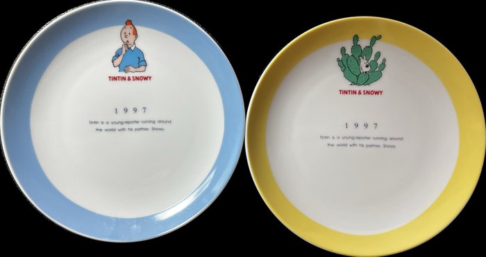 Tintin & Snowy - Ensemble vaisselle - Chiba Bank Gift - Marché japonais - 1997 - 2 餐具