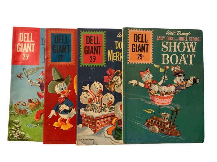 Dell Giants # 33, 52, 53 & 55 - Featuring Donald Duck, Daisy, Uncle Scrooge - 4 Comic - Primeira edição - 1960/1961