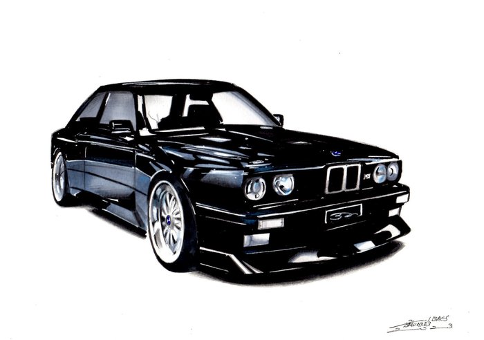 original tegning - BMW - BMW E3 M3 - Baes Gerald - 2023