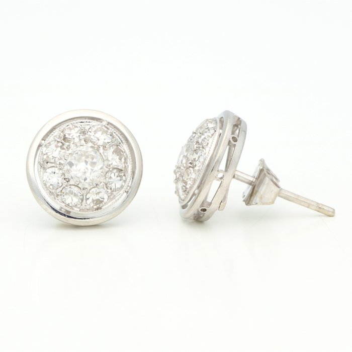 No Reserve Price - Earrings - 18 kt. White gold Diamond 