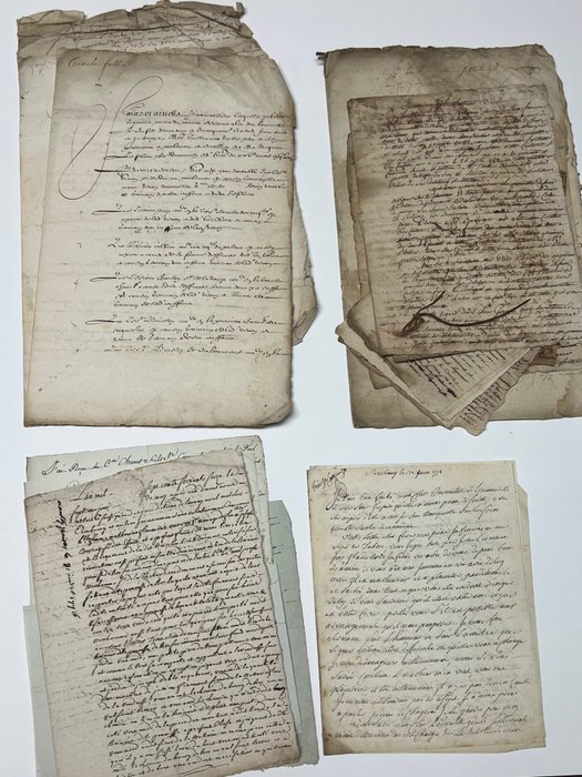 Sous Louis XIII - XV - XVI et sous Napoléon - Lot de 23 documents concernant Versailles, avant et après la Révolution. - 1641