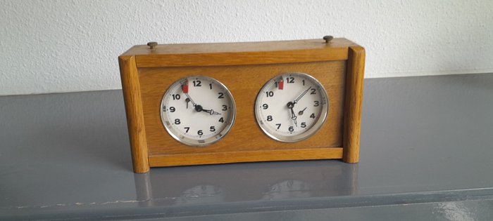 Sakk óra - koopman dordrecht holland..uniek kleiner model - Fa, Üveg - 1950-1960