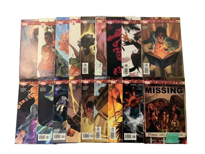 Runaways (2003 Series) # 1-18 Complete Series! 1st Prints! - Written by Brian K. Vaughan! - 18 Comic collection - Første udgave - 2003/2004
