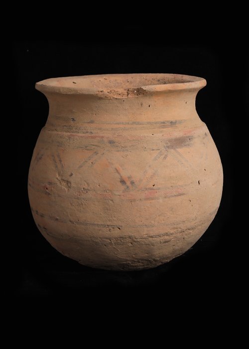 Indus Valley Terracotta Vessel with Geometric Decoration  (No Reserve Price)