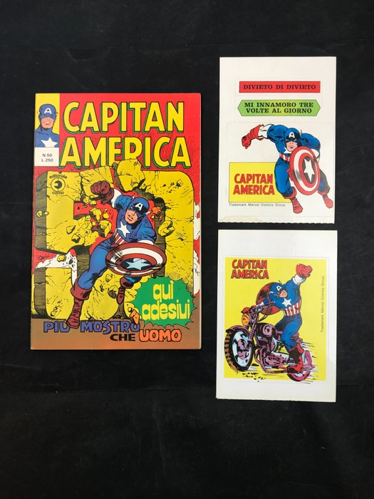 Kapitan Ameryka n. 50 - Più Mostro che Uomo - Speciale Con Adesivi - 1 Comic - Pierwsze Wydanie - 1975
