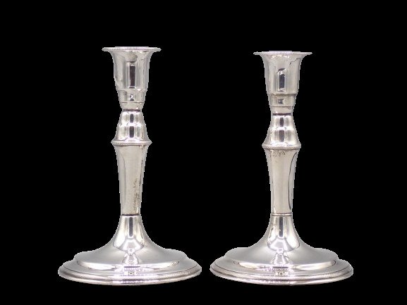 Svend Toxvaerd - Candlestick Pair of modernist candlesticks (2) - .830 silver