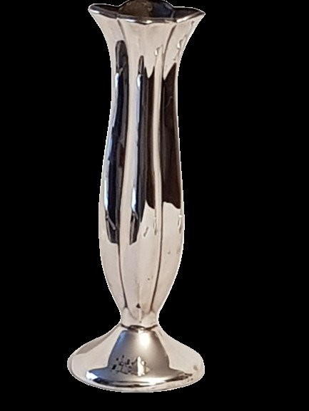 Vase (2) -  Zwei silberne niederländische Vasen, eine im Art-Deco-Stil.  - Silber