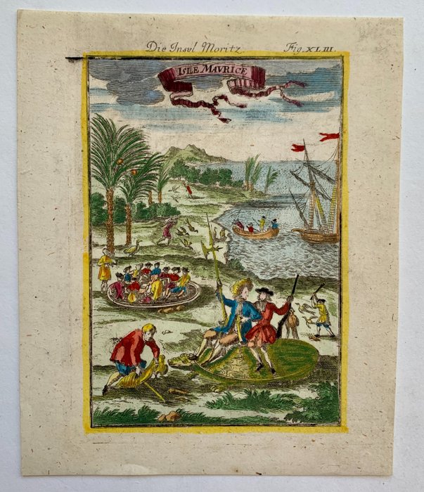 Afrika, Kart - Mauritius; Alain Manesson-Mallet - 'Isle Maurice; Die Insul Moritz' - 1681-1700