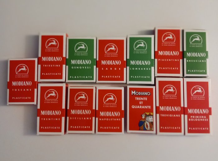 Modiano - Spielkarten - 13x Mazzi di Carte Regionali Italia - Plastik