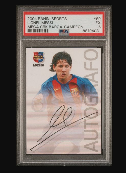 2004 - Panini - Megacracks Barça Campeón - Lionel Messi - #89 Rookie Card - 1 Graded card - PSA 5