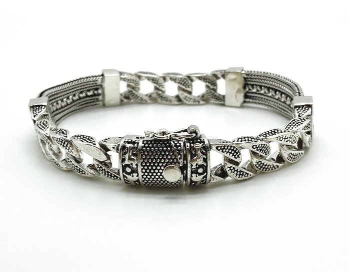 Zonder Minimumprijs - Armband - 925 zilver - Twee verschillende weefsels
