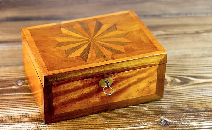 Satinwood Inlaid Box 1850 - 盒子 - 木材（缎木）