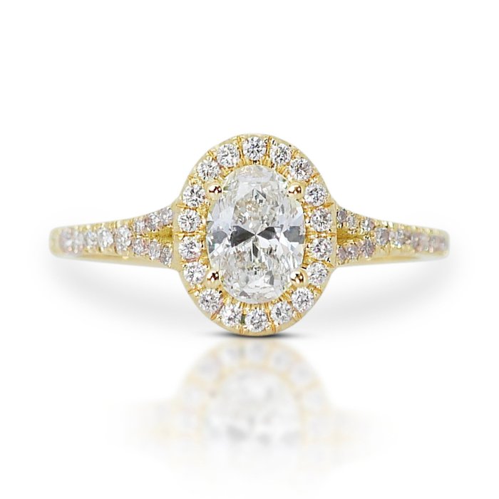 - 1.05 Total Carat Weight - - Ring - 18 kt Gult guld -  1.05 tw. Diamant  (Natural) - Diamant