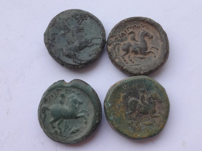 马其顿国王. 菲利普斯二世 （公元前359-336 ）. Lot of 4 Æ coins  (没有保留价)