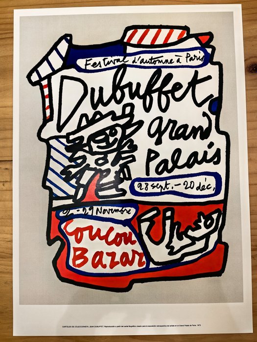 Jean Dubuffet - Reprint Cartel de la retrospectiva de Jean Dubuffet en Grand Palais, Paris 1973