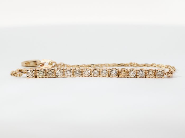 Ohne Mindestpreis - Armband Gelbgold Diamant  (Natürlich) 