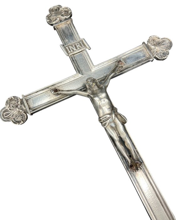 Cruce - Baroc - Placat cu argint - 1700-1750