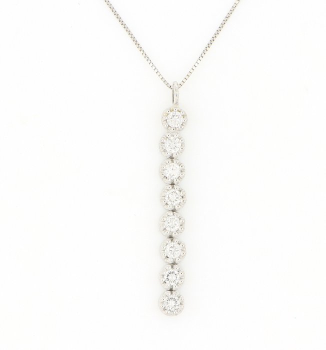 Ohne Mindestpreis - Halskette - 18 kt Weißgold -  0.36 tw. Diamant  (Natürlich) 