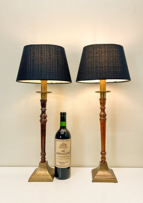 Holland Collection - Lampa stołowa (2) - Pełne wdzięku smukłe lampy stołowe z mosiądzu i metalu