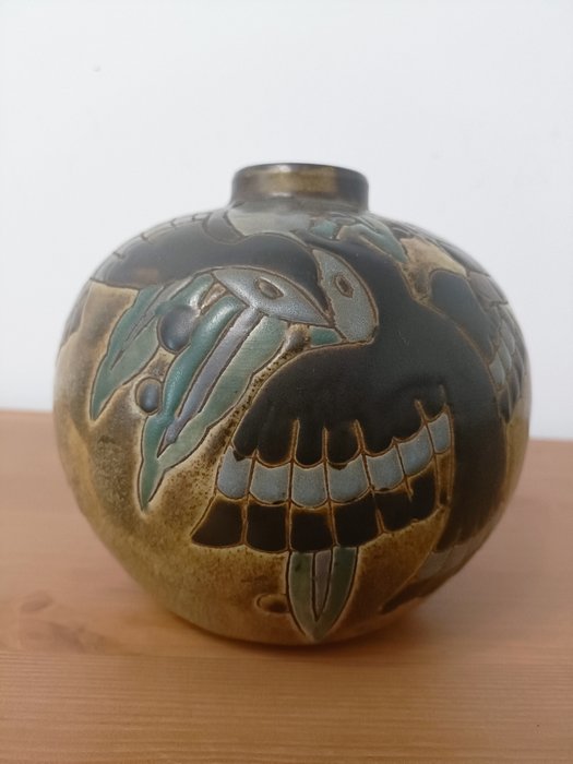 Boch Frères - Charles Catteau - 花瓶 -  1230 型燕子  - 陶器