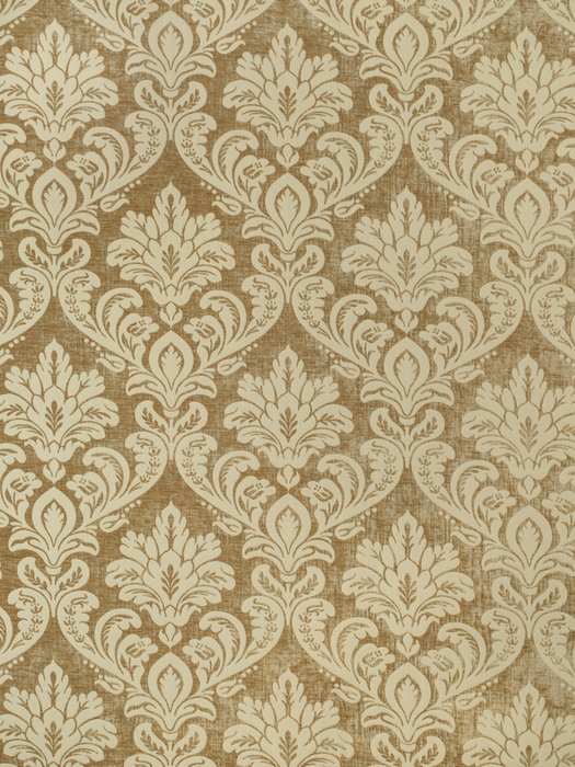 Damask Jacquard fabric with velvet effect - Floral Baroque Venetian Hazelnut - 550x140 cm! - Textile  - 550 cm - 140 cm