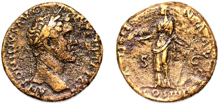Impreiu Roman. Antoninus Pius (AD 138-161). Sestertius Roma - Annona  (Fără preț de rezervă)