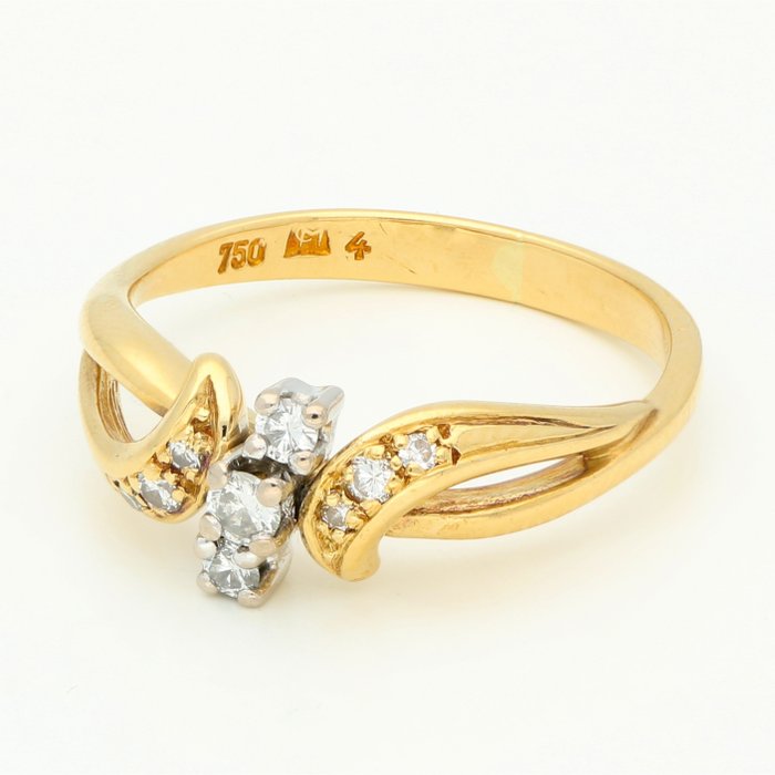 Ring - 18 karaat Geel goud Diamant 